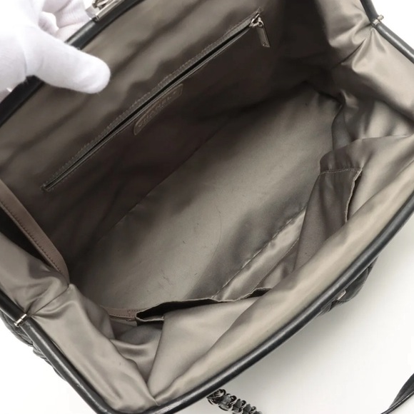 Chanel Lambskin Quilted Sharpei Frame Tote Black Silver Hardware - Picture 7 of 12